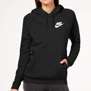 Nike Women's Black Sportswear Rally Funnel Neck Fleece Pullover Hoodie Size L